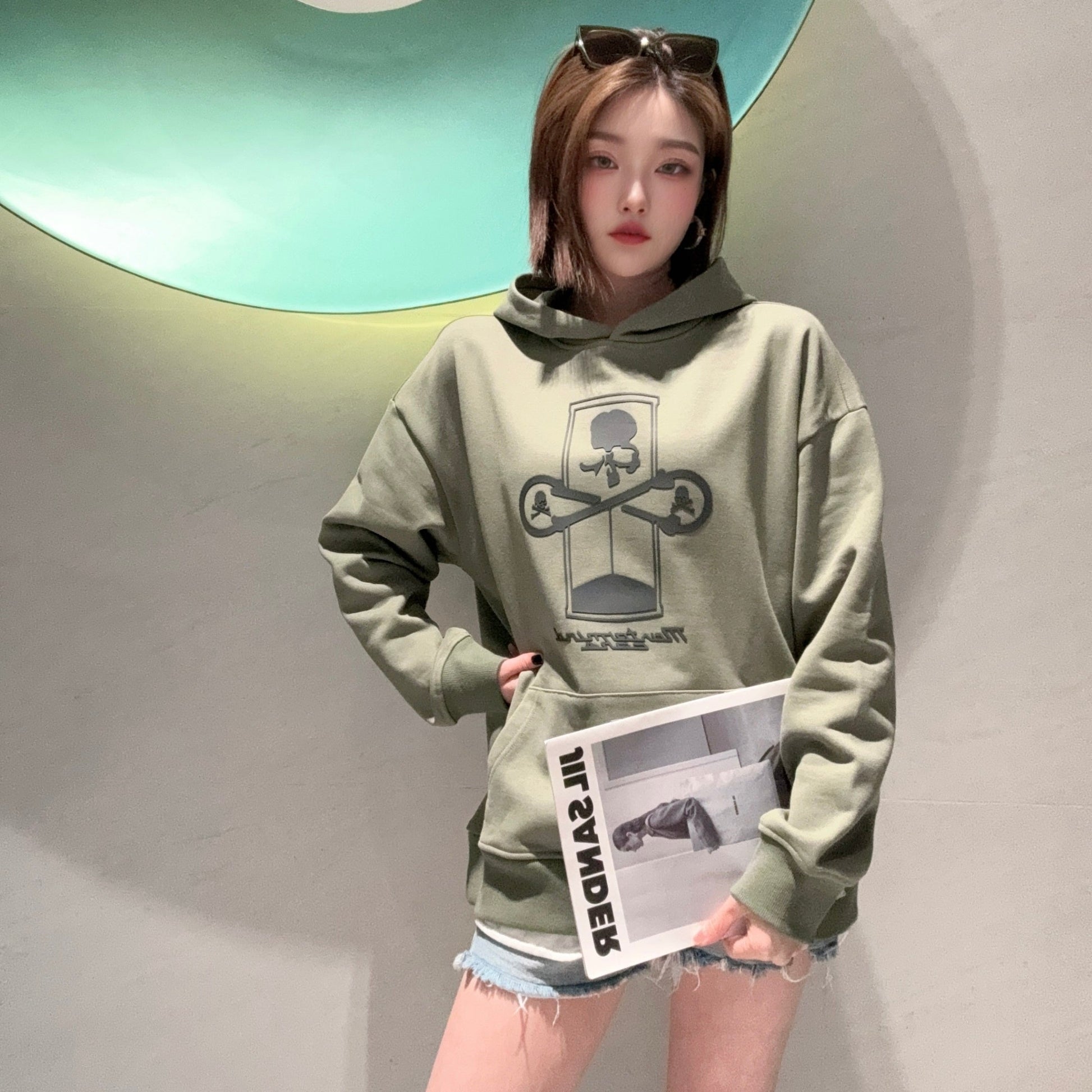 Herrar Hoodie Långärmad Förtjockad Bomull-3