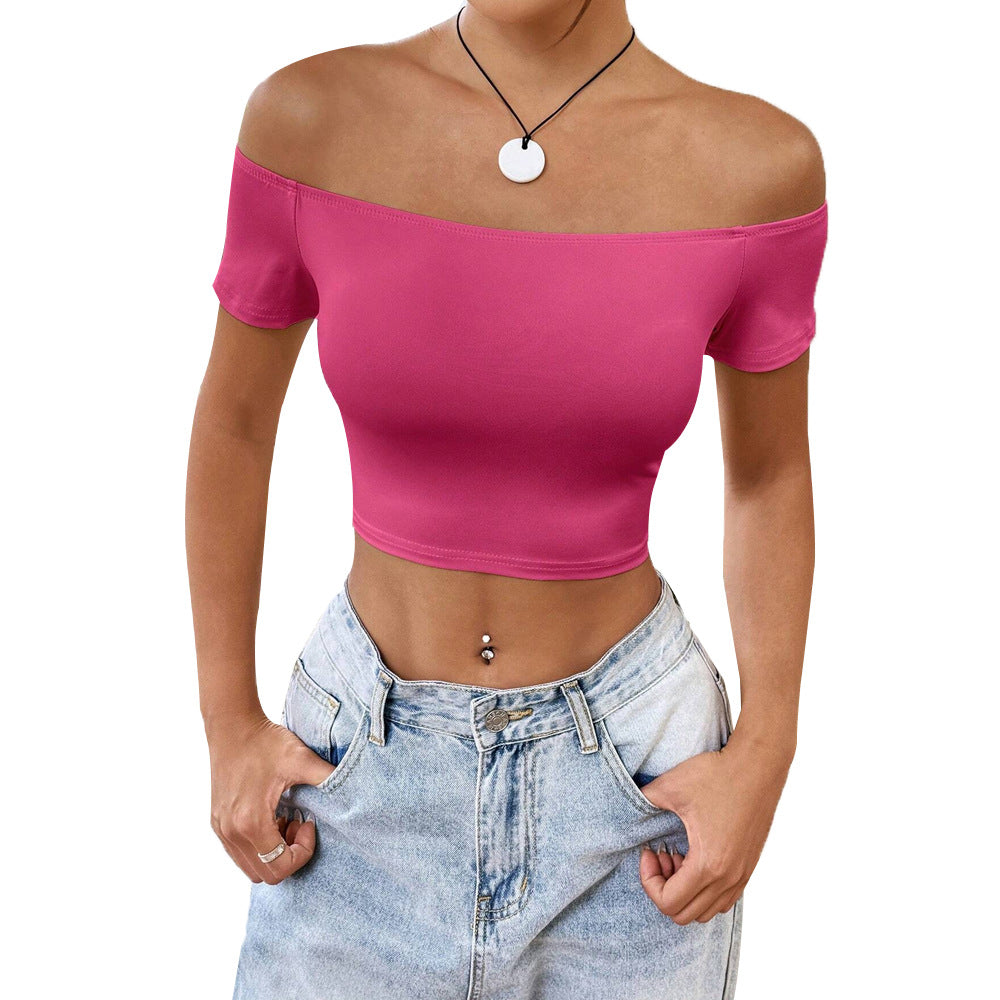 Dam Crop-Top Off-Shoulder Elastiskt 6