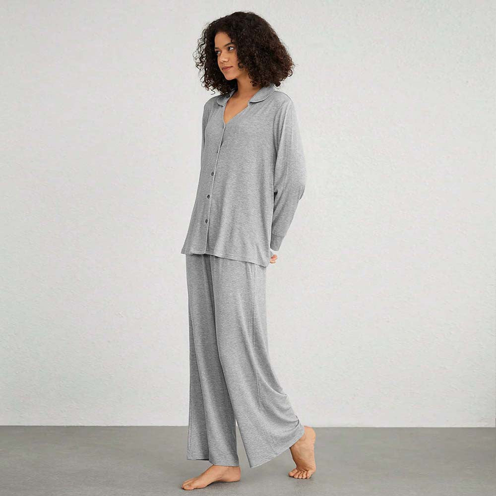 Kvinnors Tvådelad Set Långa Byxor Viskosfiber-4