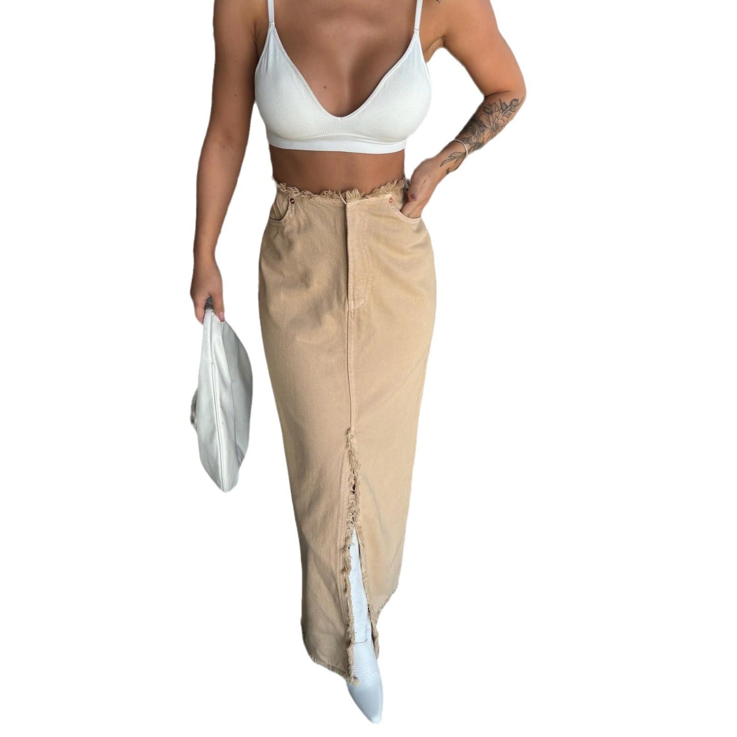 Damklänning Midi Elegant Lätt Material för Alla Tillfällen-5