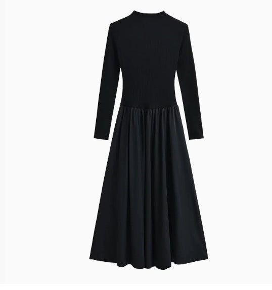 Långärmad Långklänning Fest med Flödande Kjol för Dam – Elegant Bomullsblandning för Speciella Tillfällen 9