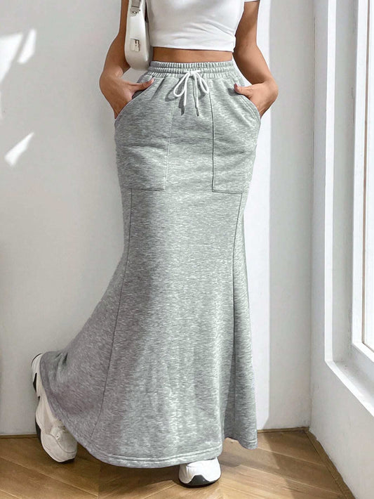 Dam Klänning A-Linje Midi Polyester Fina Dam Klänningar-1