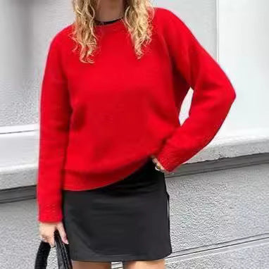 Dam Sweatshirt Löst Snitt Mjuk Bomull Tidlös Komfort 1