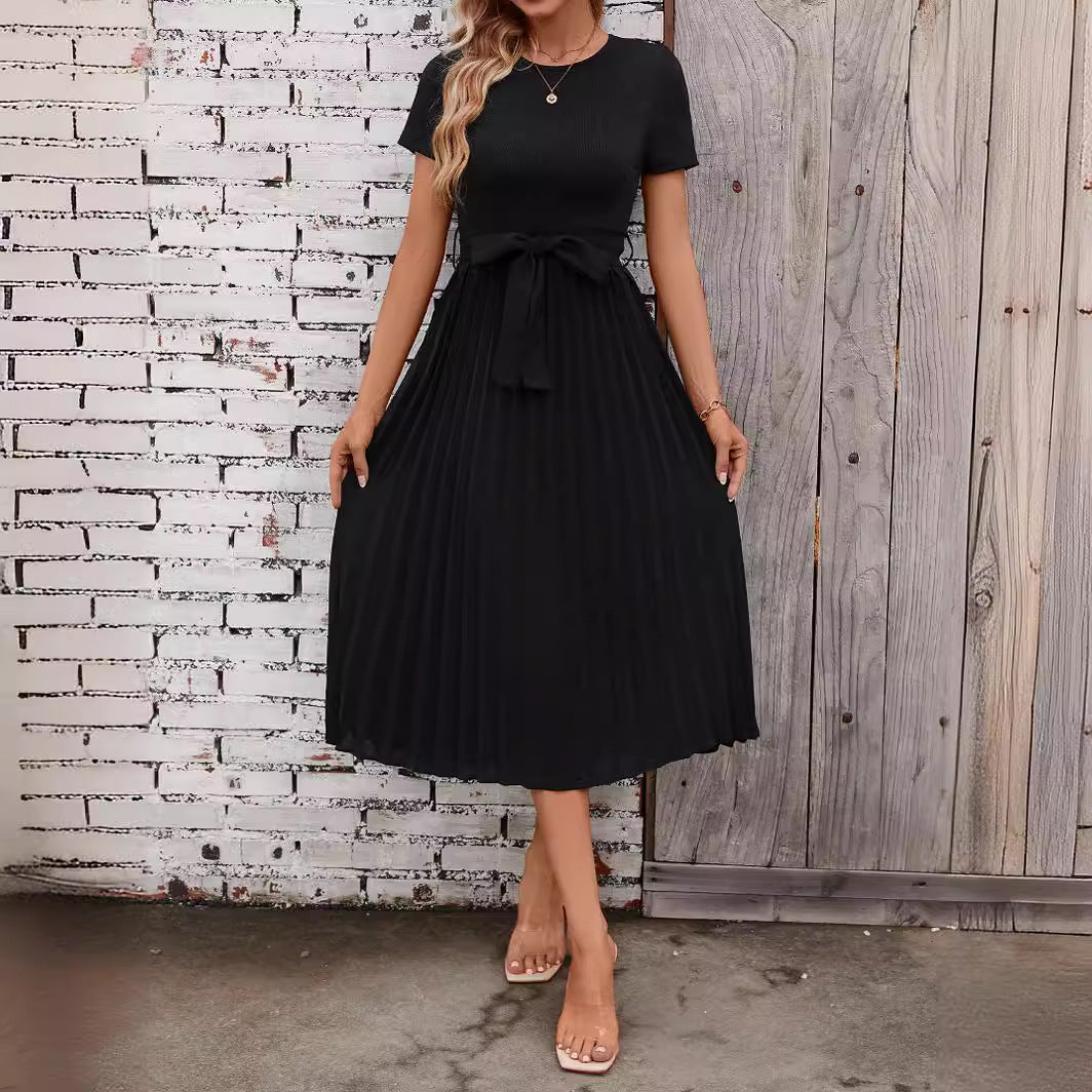 Dam Klänning Midi A-Linjeformad Korta Ärmar Polyester-3