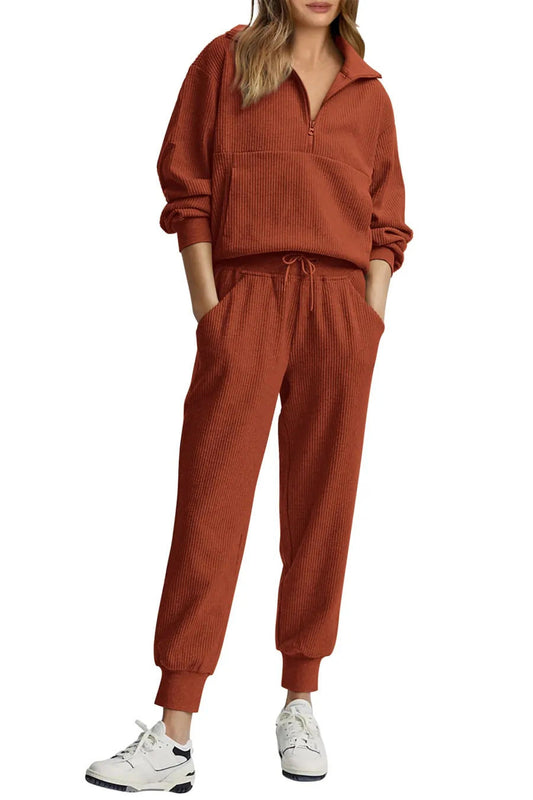 Herr Halvzip Sportuppsättning Långärmad Polyester-1