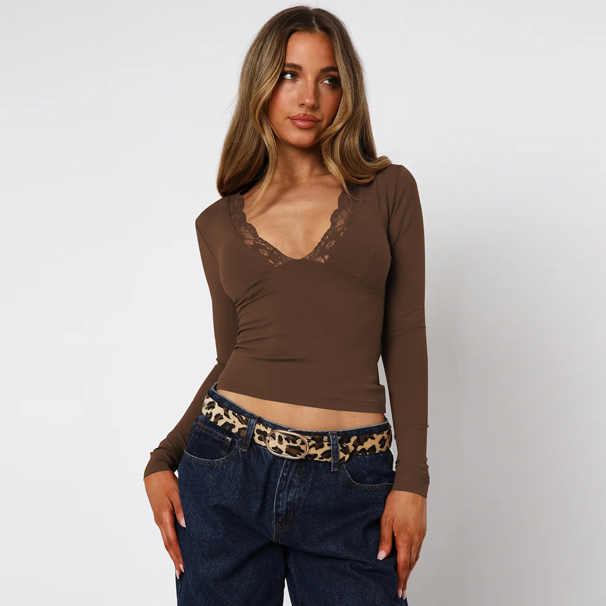 Variant image for Dam T-shirt V-hals Urban Stil 80% Nylon 20% Spandex-5