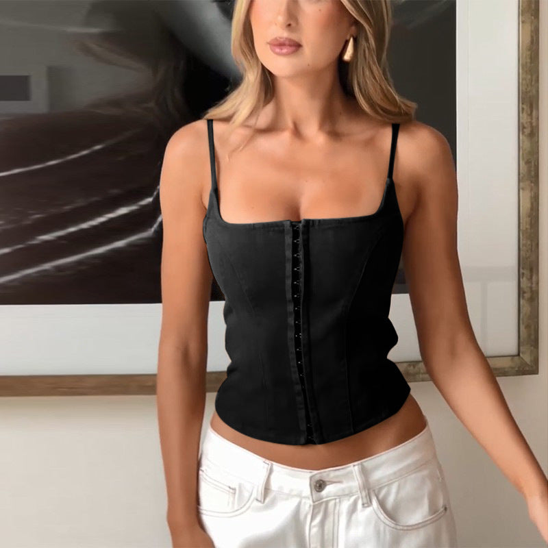 Festliches Korsett Top Damen mit Smala Remmar und Dekorativem Knappband – Elegante Oberteile für Besondere Anlässe 8