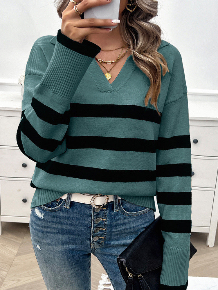Variant image for Dam Vändbar Cardigan Ränder Mjuk Tyg-5