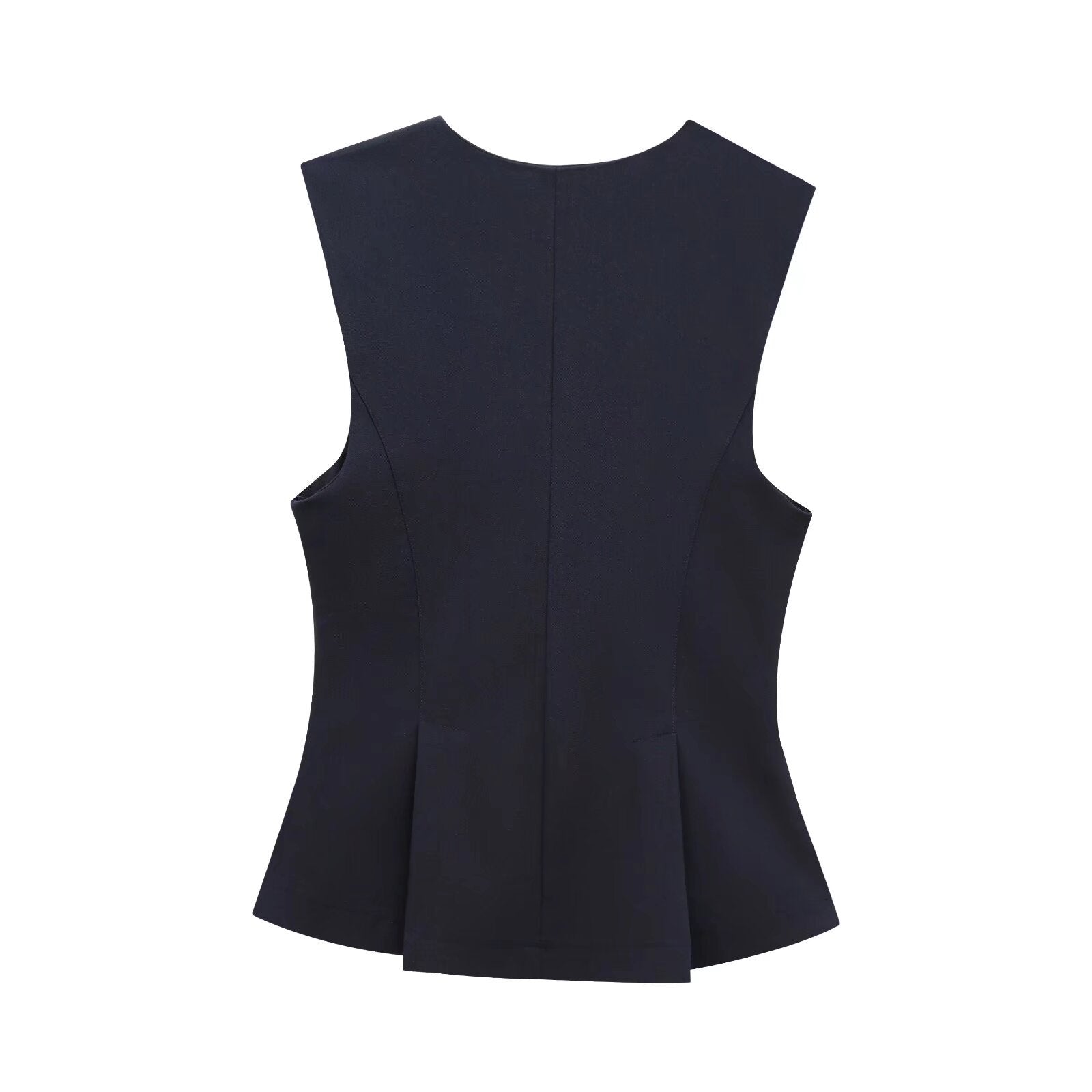Dam Ärmlös Skjorta Plisserad Polyester-1