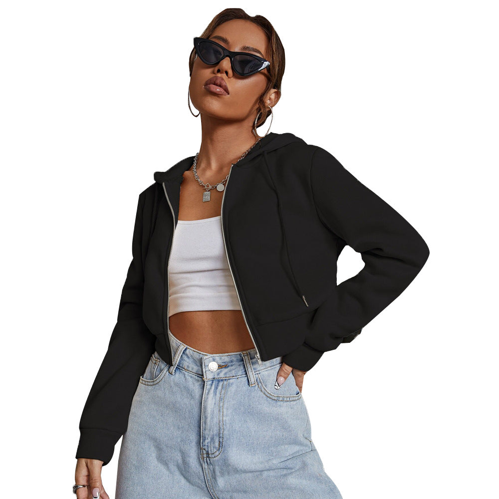 Dam Crop Hoodie Modern Design Mjuk Material 6