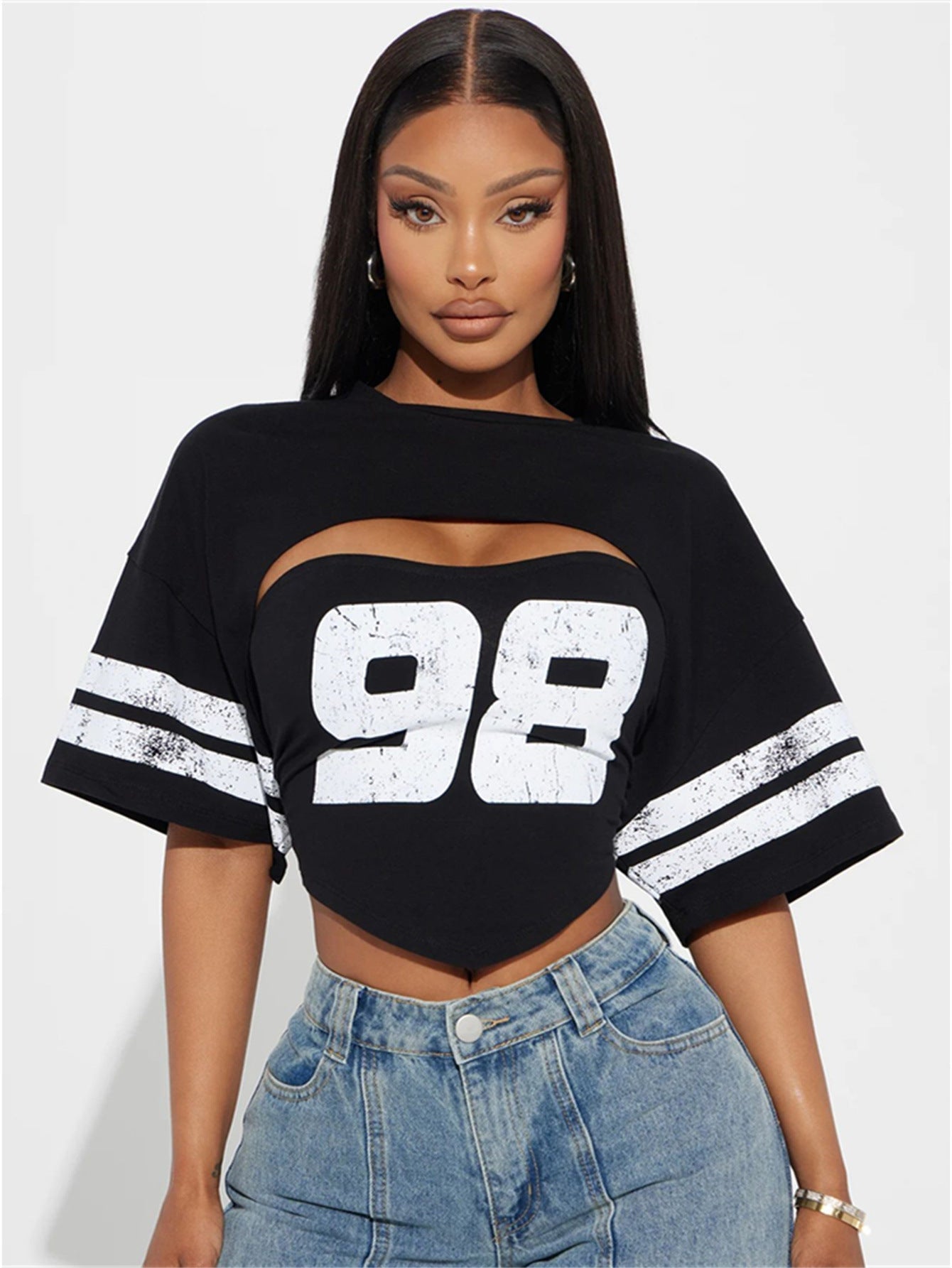 Tjej T-shirt Kortärmad Streetwear Polyester Spandex-5