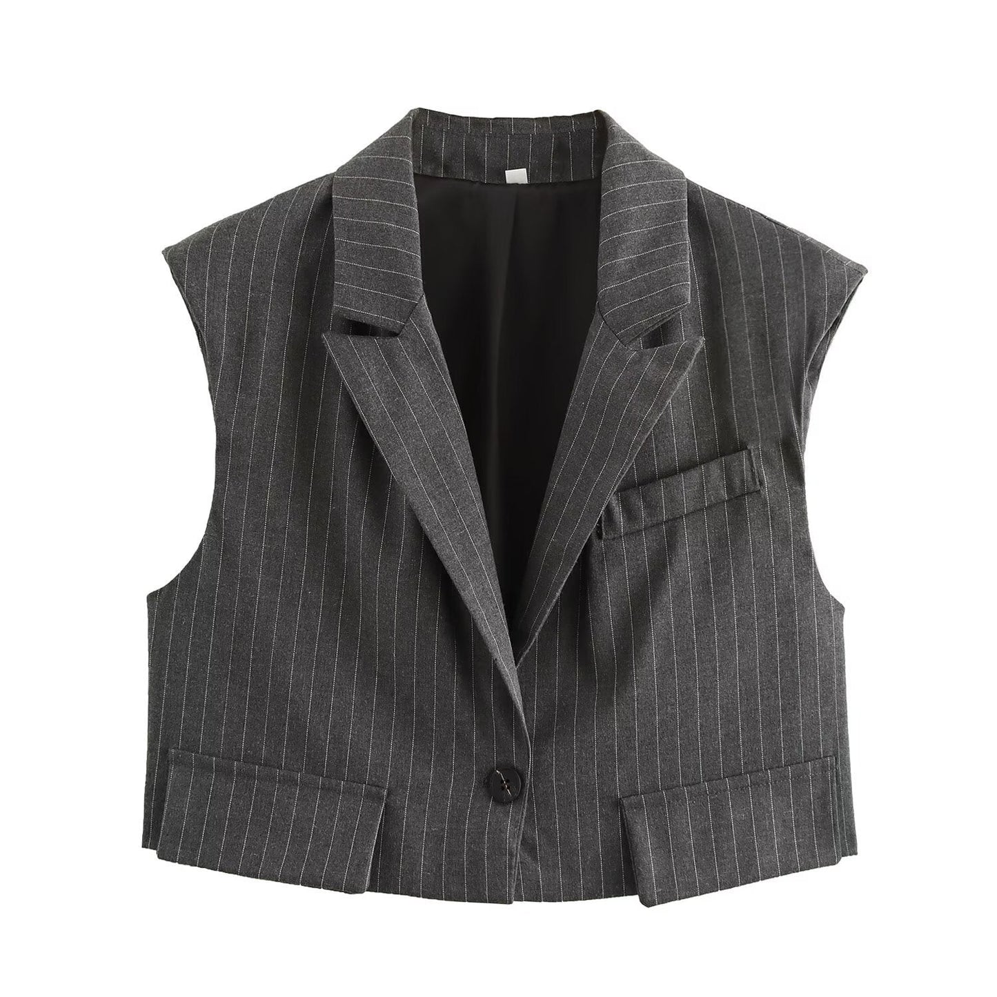 Dam Byxor Set Ärmlös Patchwork Polyester med Elastisk Midja 5