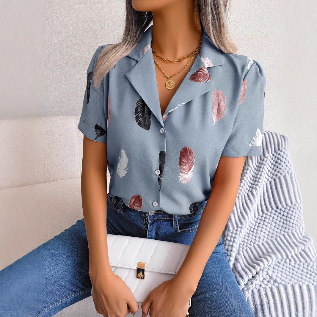 Dam Vårdräkt Revers Blus Polyester Kort Ärmlängd-4