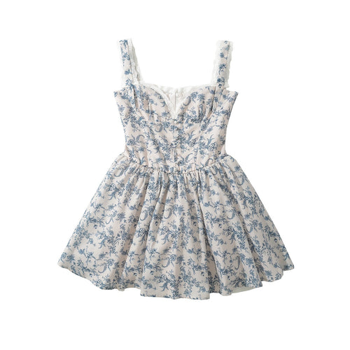 Kvinnors Miniklänning Blommig Design Justerbara Spaghettiband Andningsbart Tyg 1