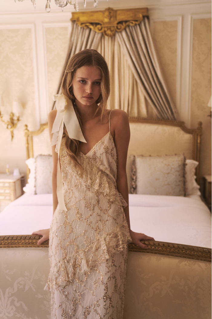 Kvinnors Lång Klänning Paljetter V-ringning Polyester Ärmlös-5