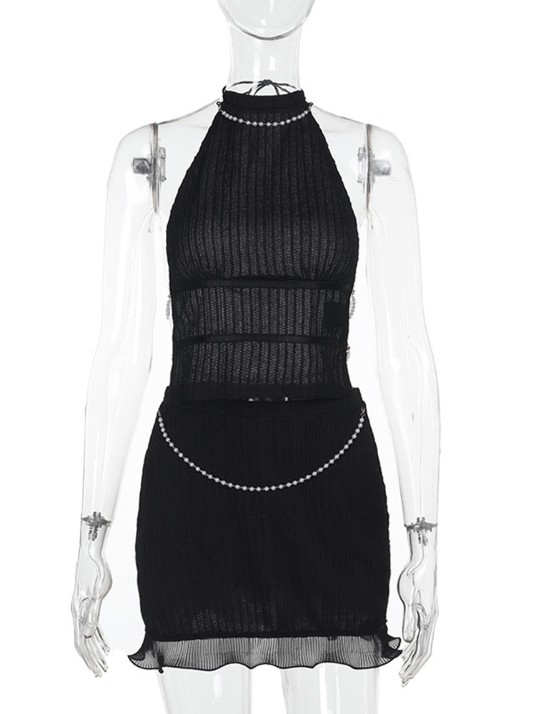 Variant image for Dam Crop Top Set och Mini Strumpor i Andningsbart Tyg för Sommarkläder-2