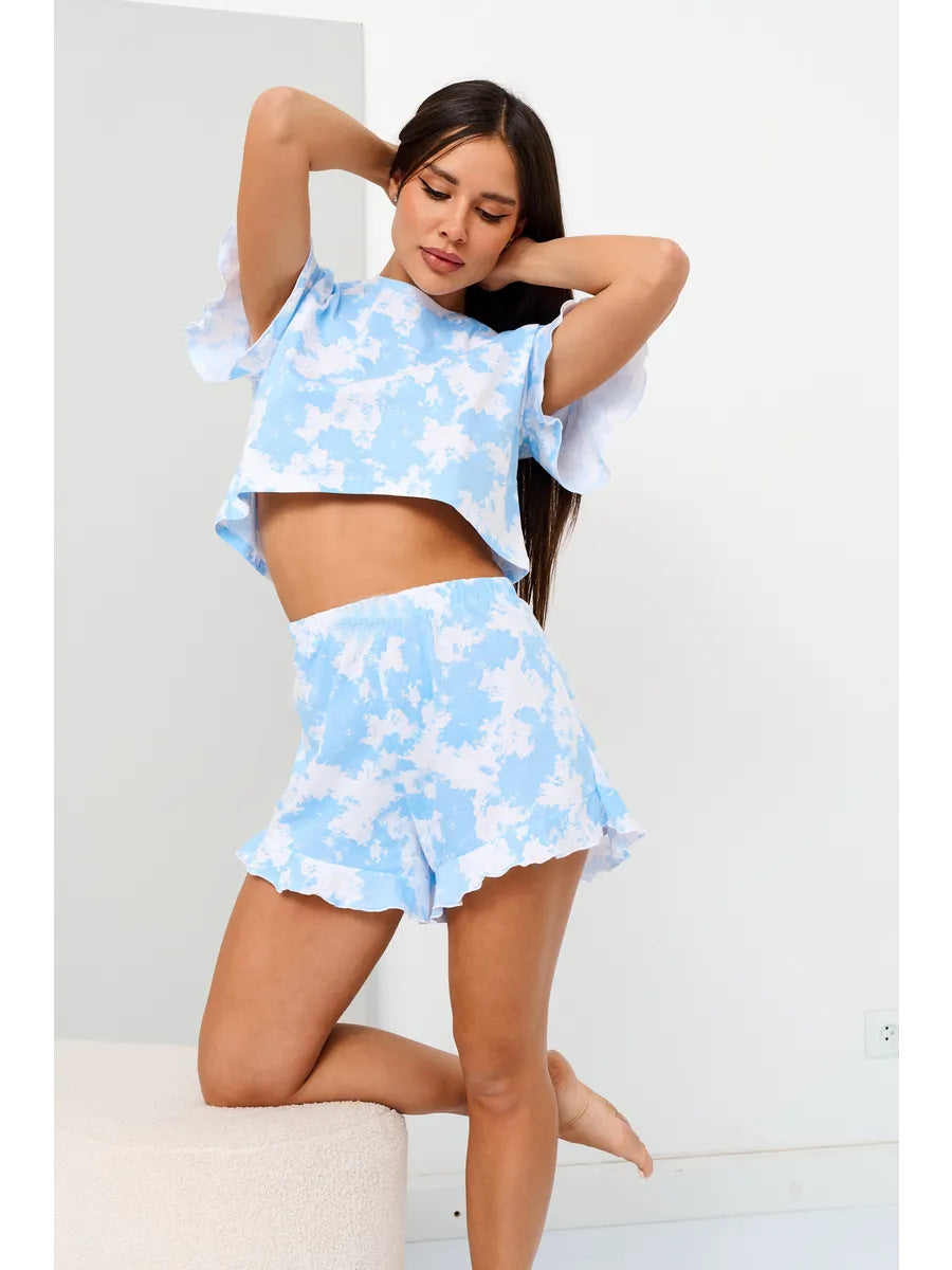 Variant image for Dam Loungewear Set Bekväm Polyester Tre Fjärdedels Ärmar-5