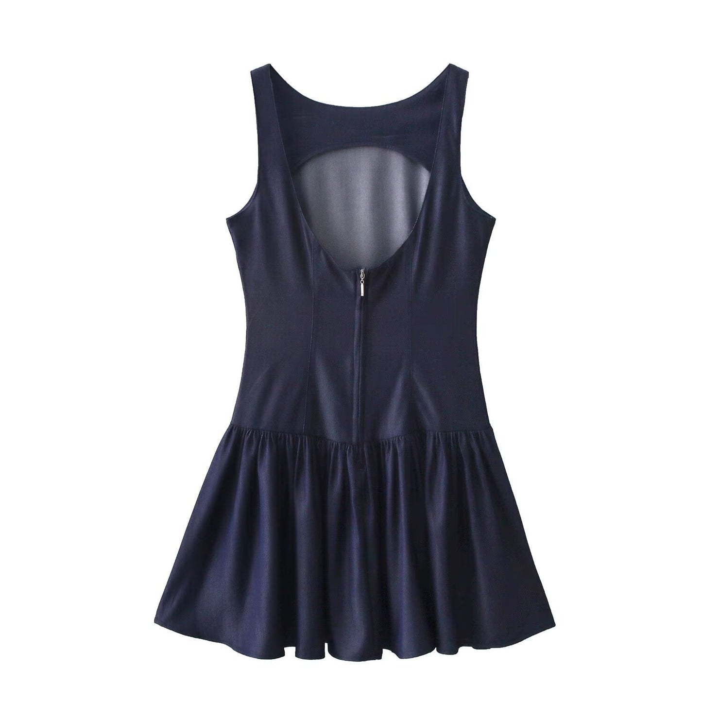 Damklänning A-Line Denim Minilängd Fina Detaljer-3