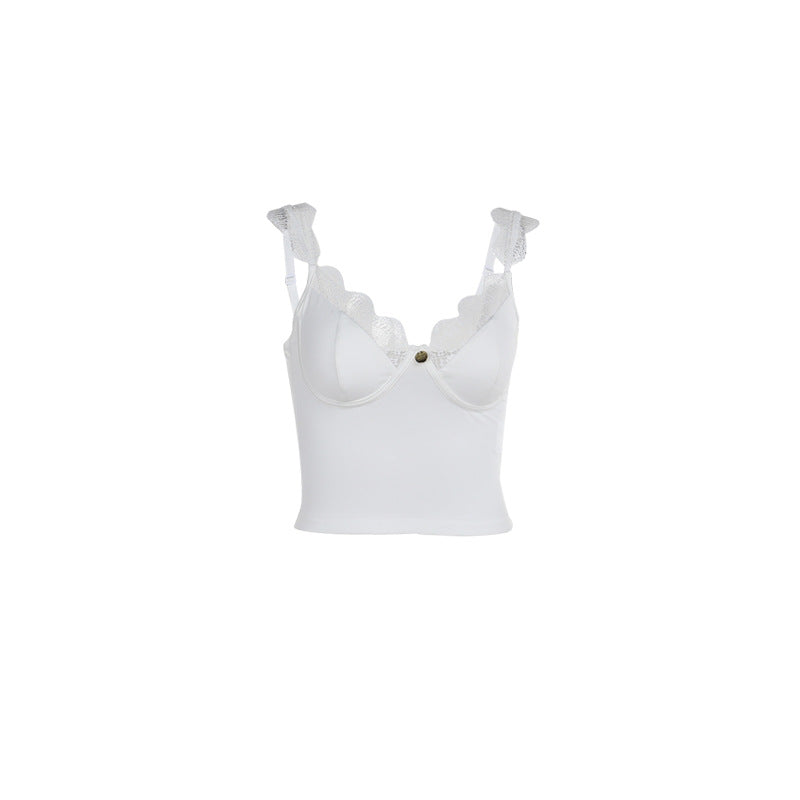 Kvinnors Bustier Justerbara Bärar Mjuk Bomullsmix Elegant Detalj-6