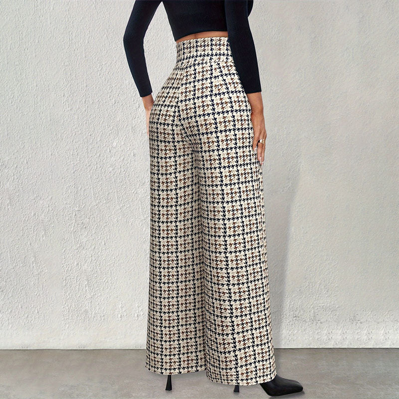 Kvinnors Palazzo Byxor Högmidjade Flödande Design i Hållbart Material 4