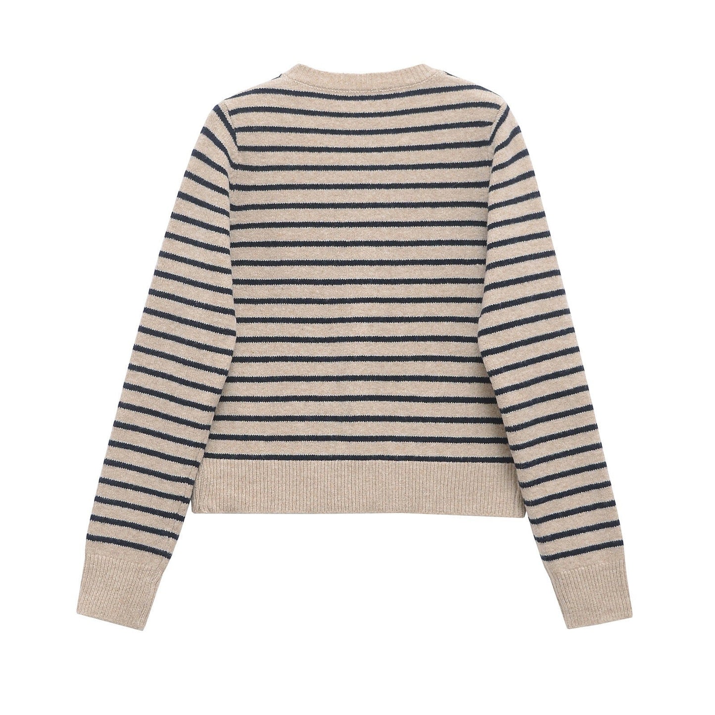 Randig Cardigan för Damer i Mjuk Bomull med Knappdetaljer – Skräddarsydd Passform, Perfekt för Alla Tillfällen 4