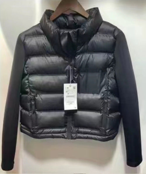 Damjacka Kort Vadderad Polyester Färgblockerad-1