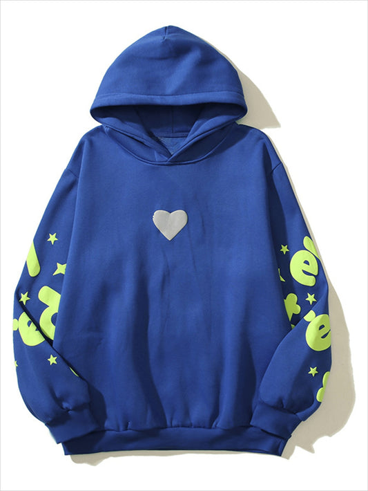 Dam Hoodie i Polyester med Tryckt Mönster – Avslappnad Passform för Street Fashion 1