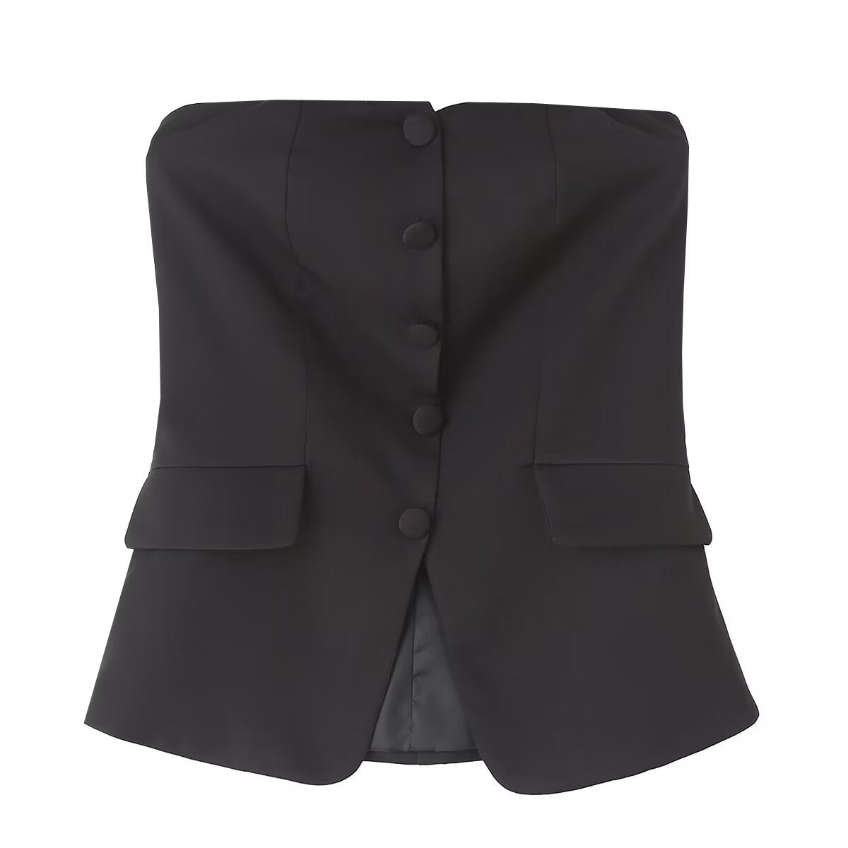 Dam Slim-Fit Byxor Set med Ärmlös Top Högkvalitativt Tyg-3