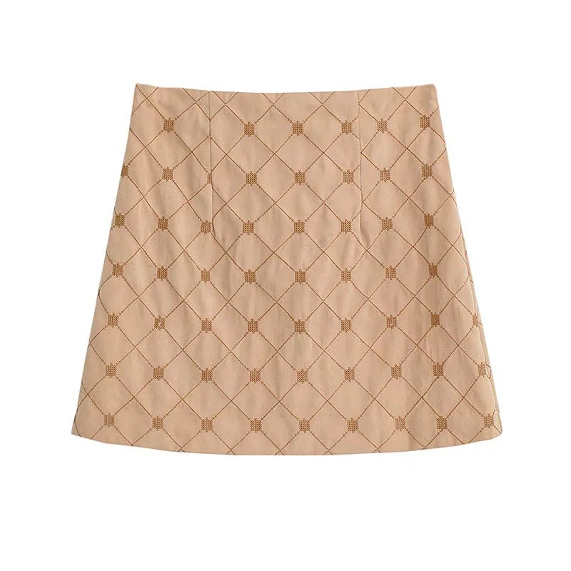 Dam Kjol Strukturerat Mönster Högkvalitativt Tyg-1