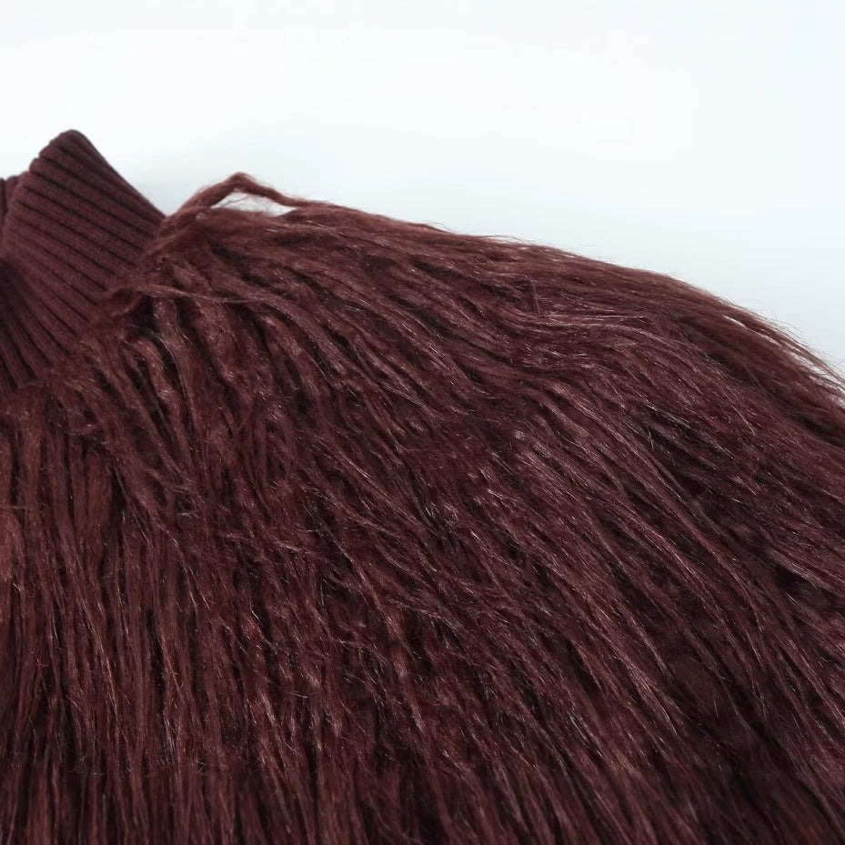 Dam Långrock i Ull med Halvhög Krage-4