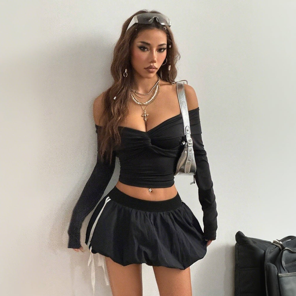 Kvinnors Minikjol Randig A-Linje Polyester-3