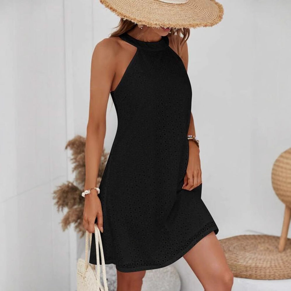 Damklänning A-Linjeformad i 100% Bomull med Ärmlös Design-3