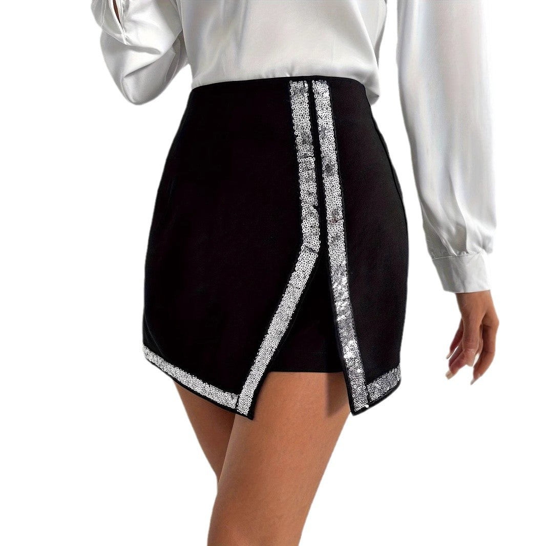 Kvinnor Korta Shorts Glamour Paljettdekoration Hållbart Tyg-6