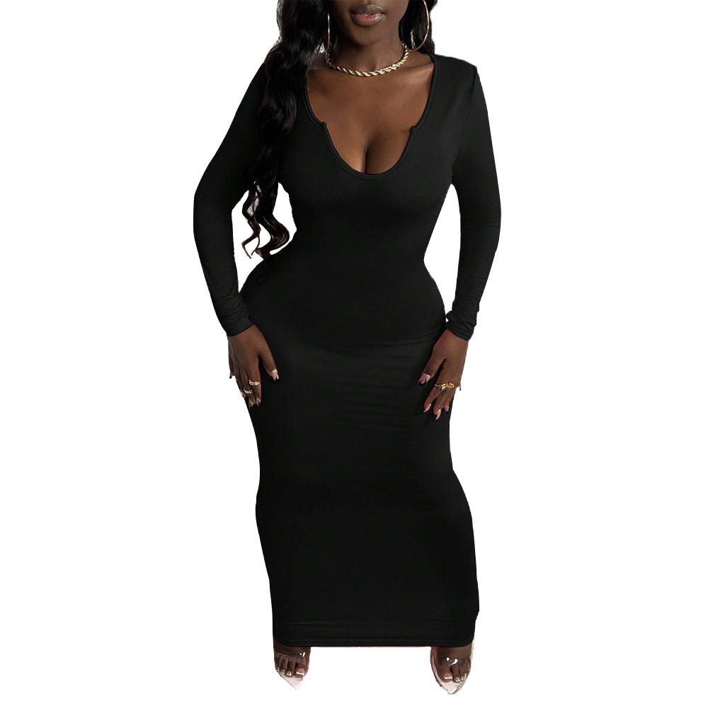 Variant image for Damklänning Figurformad V-ringning Lång Polyester-5