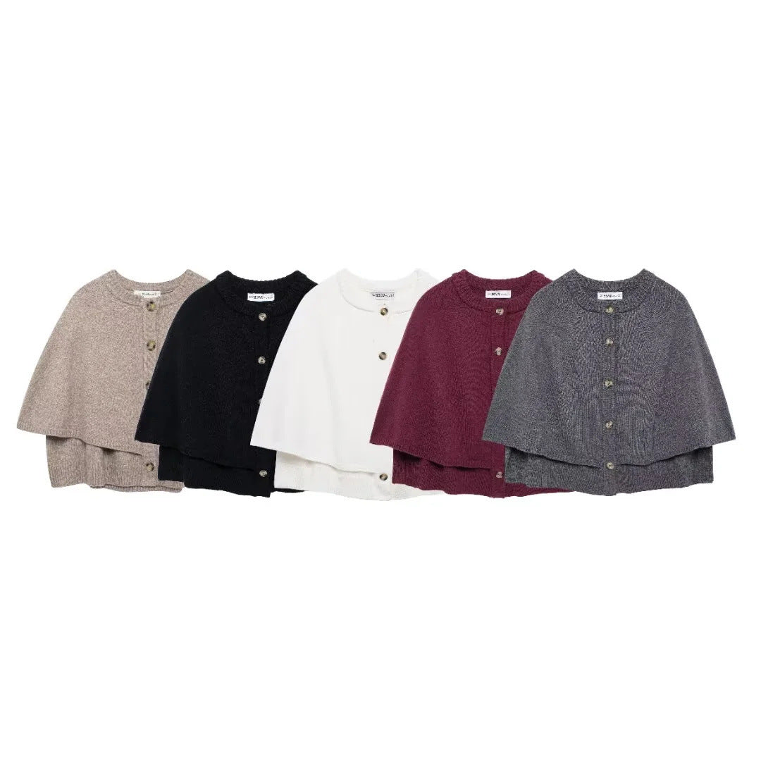 Kvinna Kort Cardigan Mjuk Stickad med Knappdetaljer-4