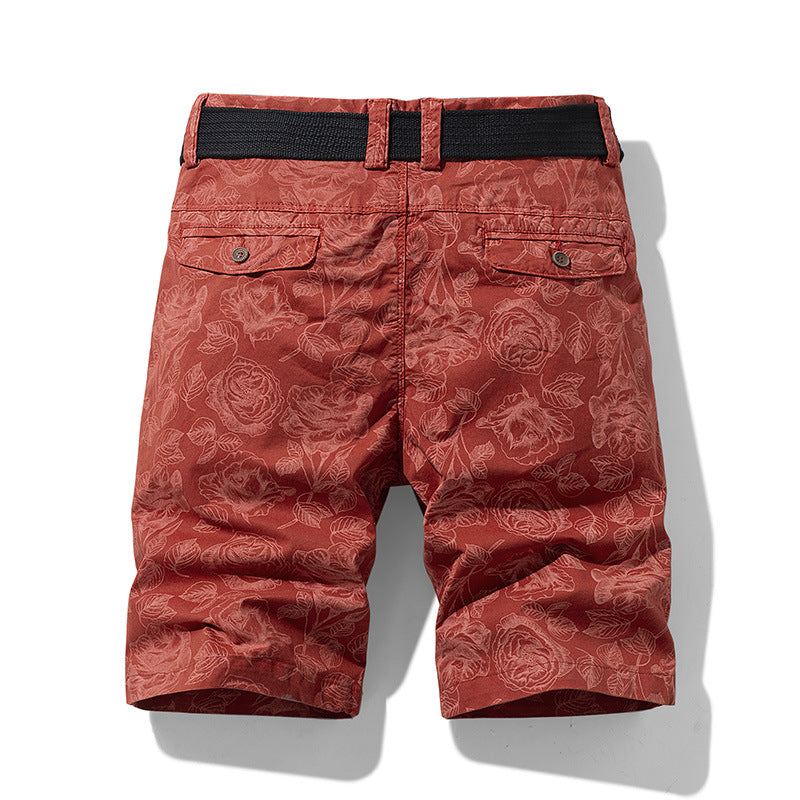 Herr Shorts Blommönster Andningsbart Material-2