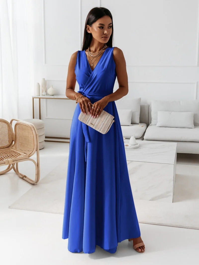 Variant image for Maxi Klänning Dam V-hals Lång Polyester Elegant Snitt-26