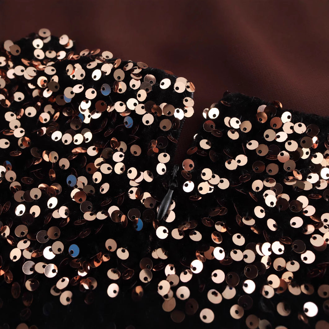 Damklänning Halterneck A-Line Polyester Mini Fina Klänningar-4