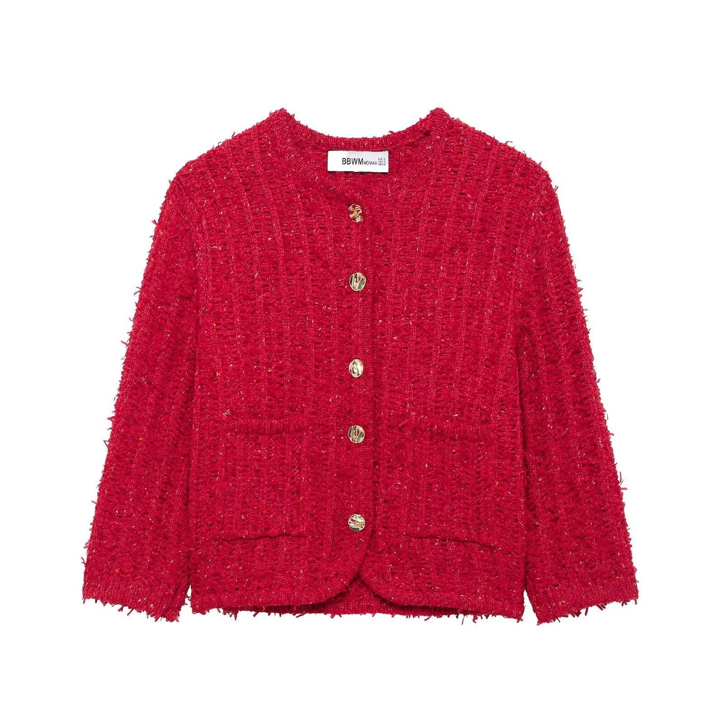 Dam Tröja Långärmad Patchwork Mjuk Bomull 6
