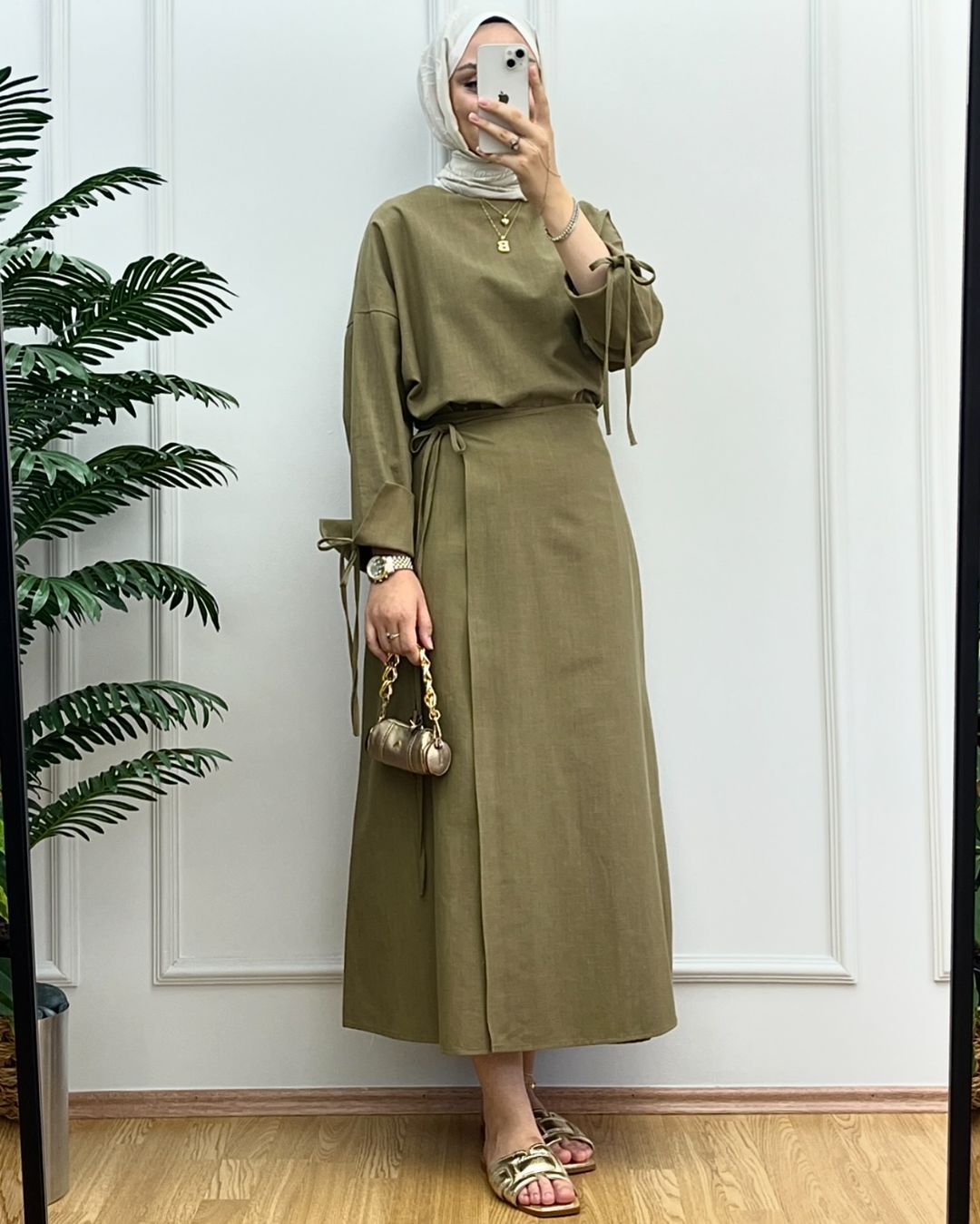 Variant image for Dam Tvådelad Kjol Monokrom Bomull Patchwork-1