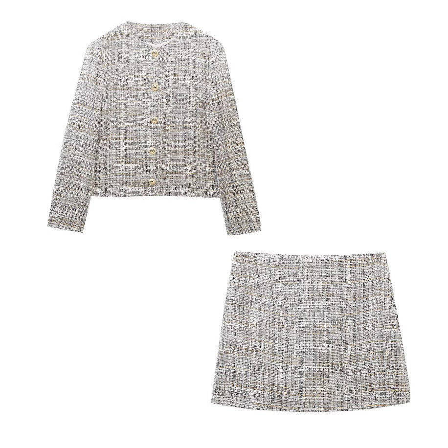 Fina Dam Klänningar Knappstrukturerad Elegant Polyester-2