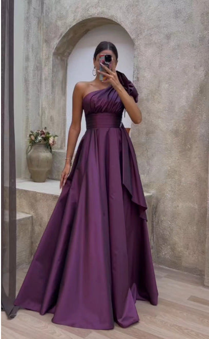 Variant image for Kvinnors Långärmad Klänning Asymmetrisk Polyester-1