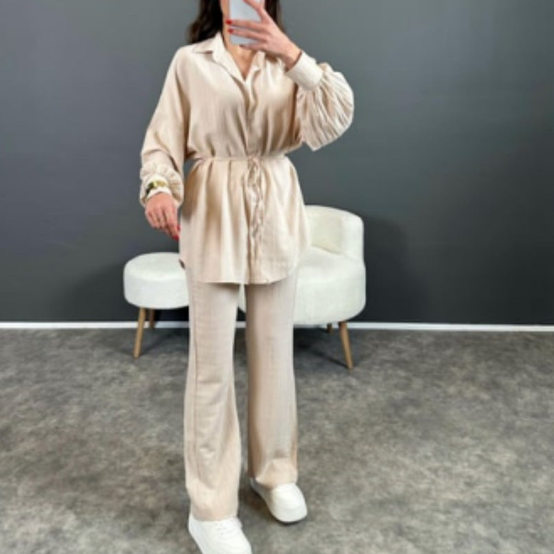 Variant image for Kvinnors Fritidsuppsättning Spetsskjorta Polyester Spandex-6