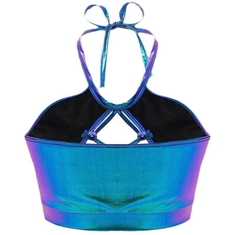 Kvinnors Sportbikini Topp Skimrande Elastisk med Utskurna Detaljer 4