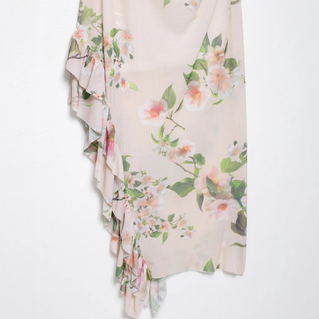 Kvinnors Wrap-Klänning med Rüsch Detaljer i Andningsbart Material 4