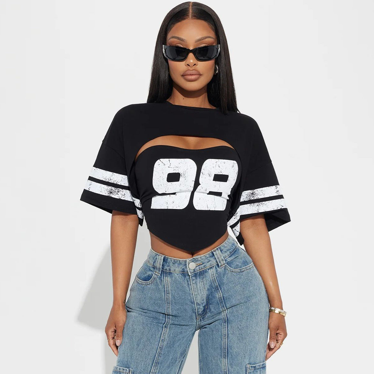 Tjej T-shirt Kortärmad Streetwear Polyester Spandex-3