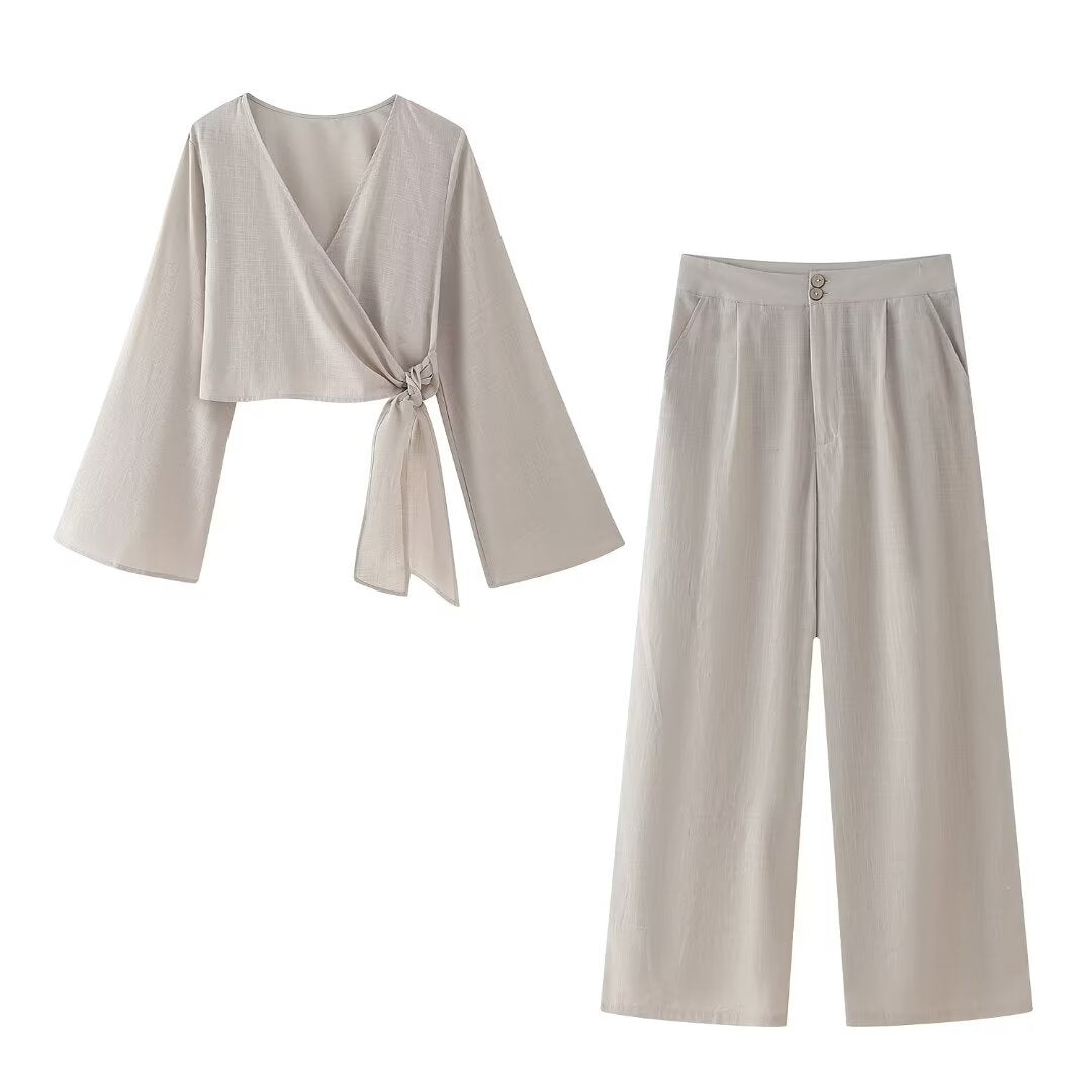 Variant image for Kvinnors Byxor Set Loop Stil Långärmad Högkvalitativt Tyg-9