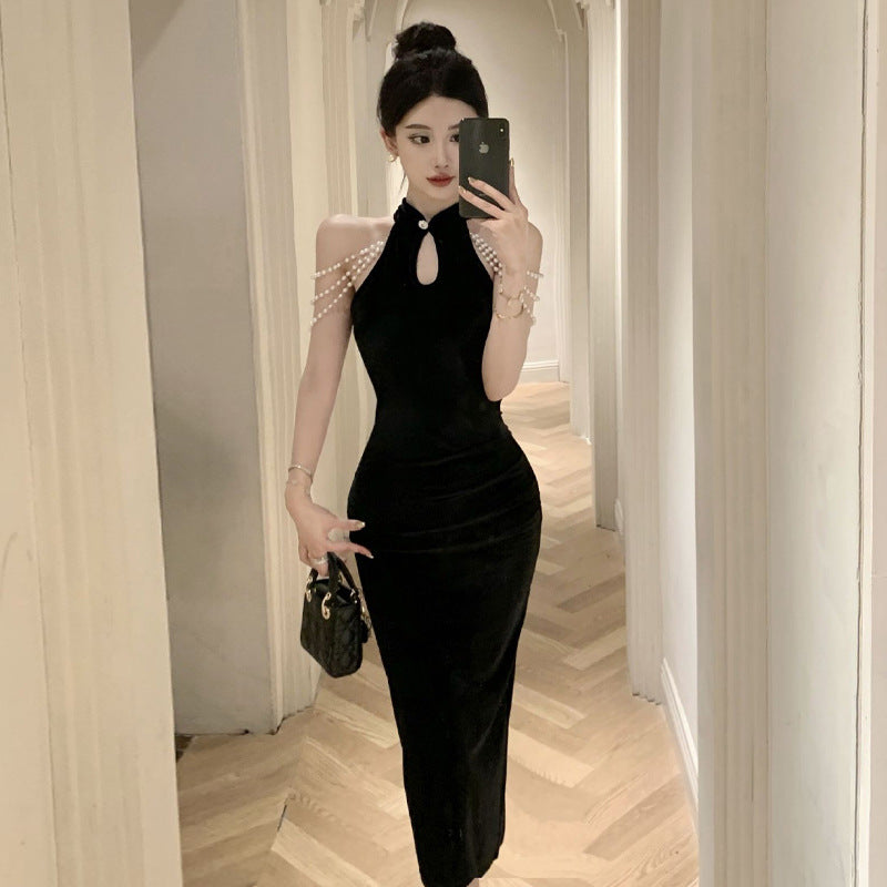 Variant image for Damklänning Midi Patchwork Stil 100% Polyester-1