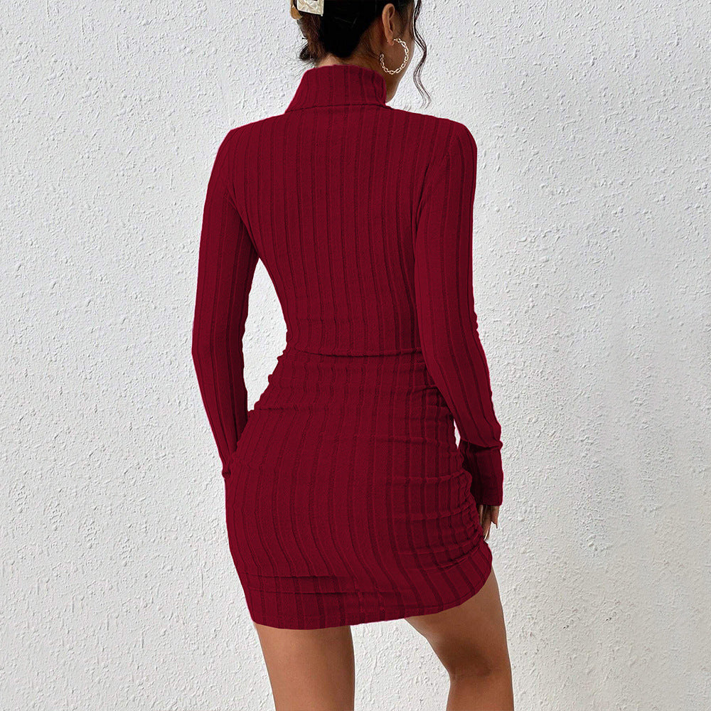Kvinnors Bodycon Kjol Hög Midja Polyester Minimalistisk Stil-3