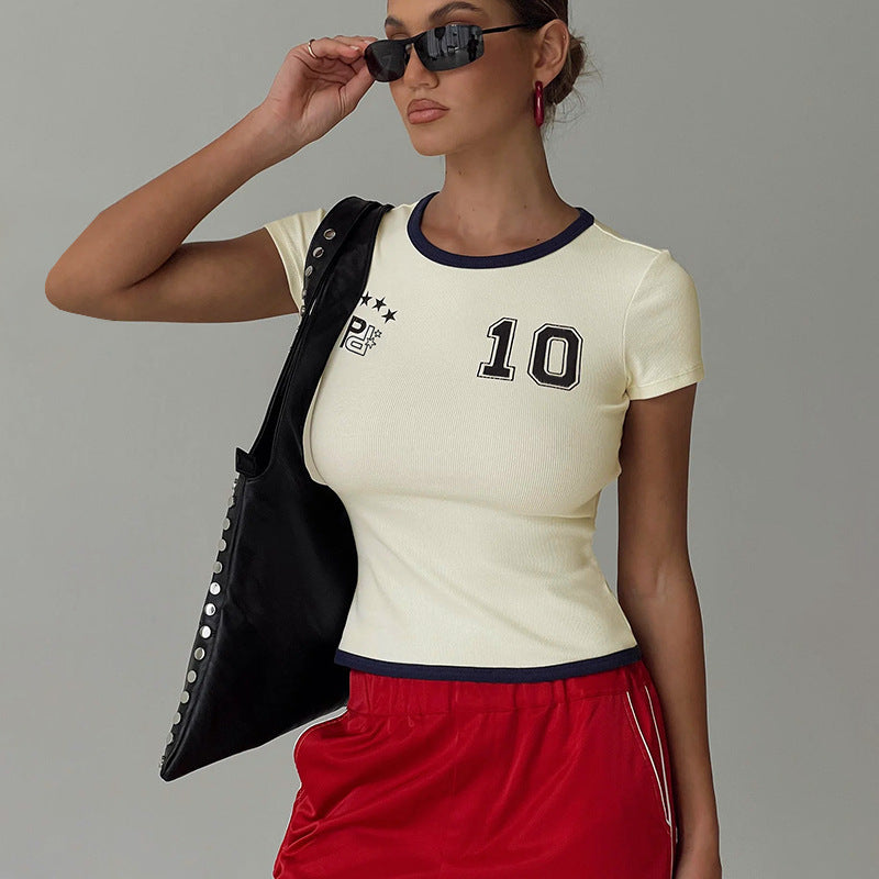 Kvinnors Kort Sporttopp Andningsbart Material Modern Design-5